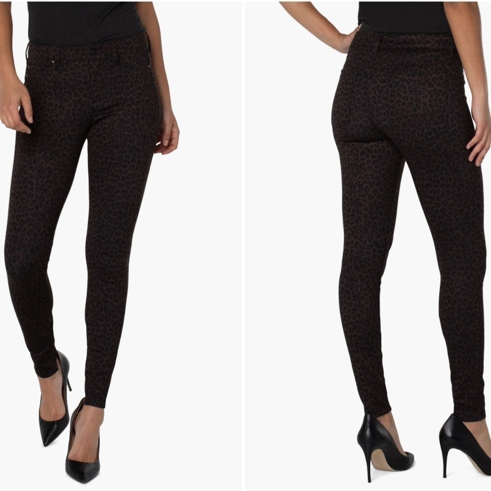 Liverpool Los Angeles Cheetah Print Ponte Pants - Black/Brown - Size 4/27 - NWT